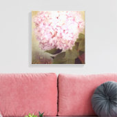 Zachte zomer 2 Zongvogels Roze hydrangea Floral Canvas Afdruk (Insitu (Woonkamer))