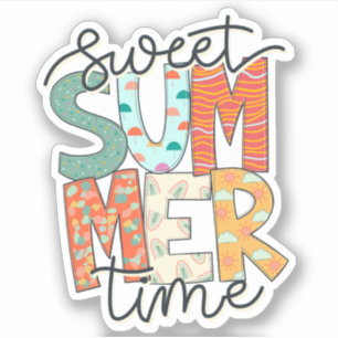 Zachte Zomer, Gezinsvakantie Popsicle Strand Sticker
