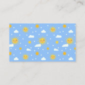 Zachte zon en wolken Baby shower luierriffel Informatiekaartje (Achterkant)