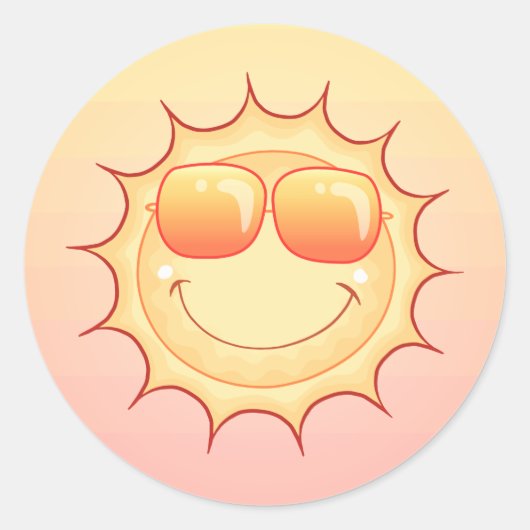 Zachte zon ronde sticker (Voorkant)