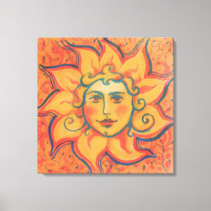 Zachte zon, sprookjeskunst, Oranje geel Canvas Afdruk
