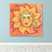 Zachte zon, sprookjeskunst, Oranje geel Canvas Afdruk (Insitu (Houten vloer))