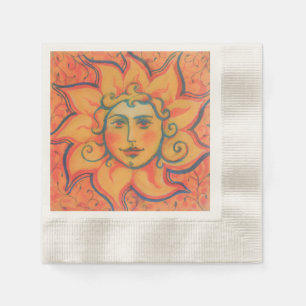 Zachte zon, sprookjeskunst, Oranje geel Servet