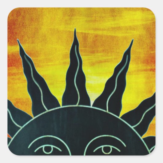 Zachte zon vierkante sticker (Voorkant)