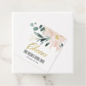 ZACHTE ZWART BLORAAL BUNCH WATERVERF WEDDING CHEER BEDANKJES LABELS (In situ)