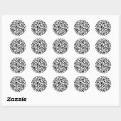 Zachte zwart-wit moderne pandabeerpatroon ronde sticker (Vel)