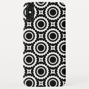 Zachte zwart-wit zigzag cirkelpatroon iPhone XS max hoesje