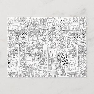 Zachte Zwart-Witte Hond Puppy Patroon Briefkaart