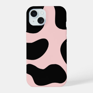 Zachte zwarte en roze telefoonhoes iPhone 15 hoesje
