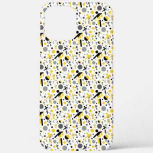 Zachte zwarte gele voetbal silhouet patroon iPhone 12 pro max hoesje