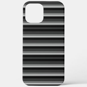 Zachte zwarte grijze strepen iPhone 12 pro max hoesje