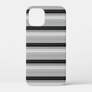 Zachte zwarte grijze strepen iPhone 12 mini hoesje