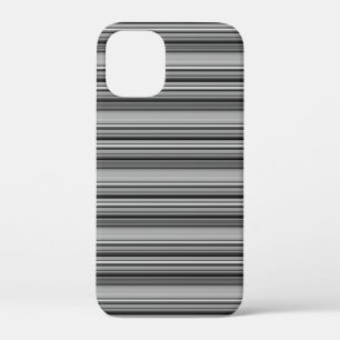 Zachte zwarte grijze strepen  iPhone 12 mini hoesje