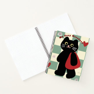 Zachte Zwarte Kat Notitieboek Spiraal Journal