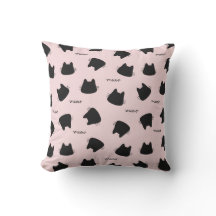 Zachte Zwarte Kat Patroon Roze Meow Kitty