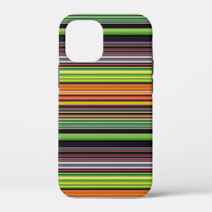Zachte zwarte kleurrijke strepen iPhone 12 mini hoesje