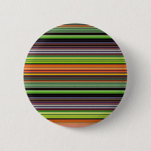 Zachte zwarte kleurrijke strepen ronde button 5,7 cm