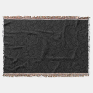 Zachte zwarte paisley-patroon legging zitkussen deken