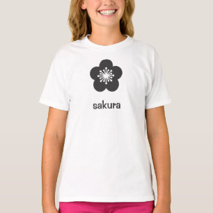Zachte Zwarte Sakura Bloesem Silhouet T-shirt