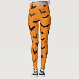 Zachte Zwarte Vleermuizen Patroon Halloween Leggings