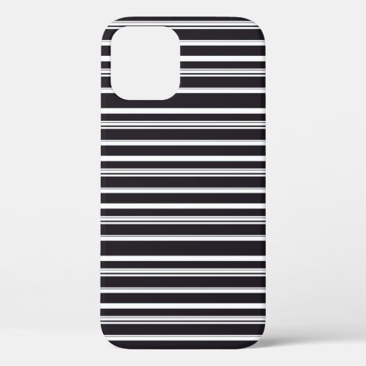 Zachte zwarte witte strepen Case-Mate iPhone case (Achterkant)