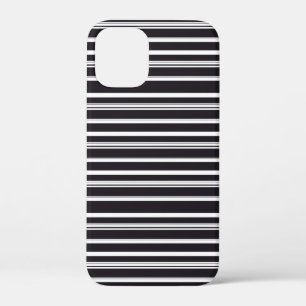 Zachte zwarte witte strepen iPhone 12 mini hoesje