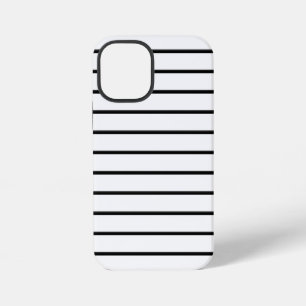 Zachte zwarte witte strepen iPhone 12 mini hoesje
