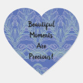 Zachte Zwemelen Blauwe Momenten Hart Sticker (Voorkant)