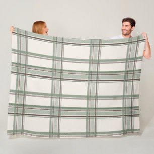 Zachteg Sage Crème Plaid Fluweel Fleece Deken