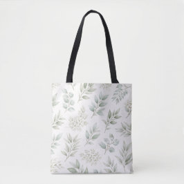 Zachtegroen botanisch bladpatroon draagtas