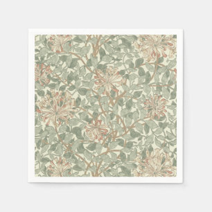 Zachtegroene vintage William Morris kamperfoelie Servet