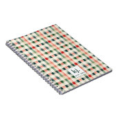 Zachter Evergroen Gingham Monogram Notitieboek (Rechterzijde)