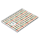 Zachter Evergroen Gingham Monogram Notitieboek (Linkerzijde)