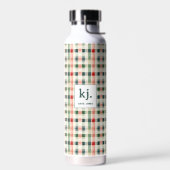 Zachter Evergroen Gingham Monogram Waterfles (Links)