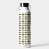 Zachter Evergroen Gingham Monogram Waterfles (Voorkant)