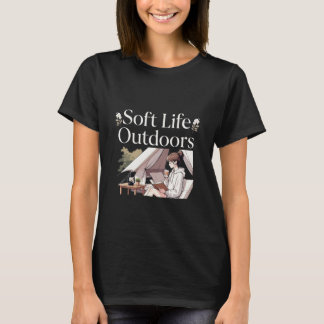 Zachter leven buiten gezellig kampeer Anime-meisje T-shirt