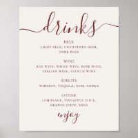 Zachthe Ivoorkleurige Trouw Dranken Menu | Script