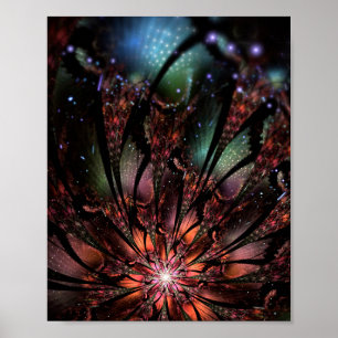 Zachtheid en tederheid fractale fantasie bloem inv poster