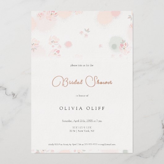 Zachtheid Het Vrijgezellenfeest van de Rozen van d Folie Uitnodiging (Voorkant)