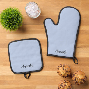 Zachtheidige luchtige blauwe ovenwant set