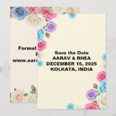 Zachts Pastel Trouw Save the Date (Voorkant / Achterkant)