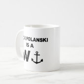 Zack Polanski Conception d'ancre Mug Drôle Minimal (Devant gauche)