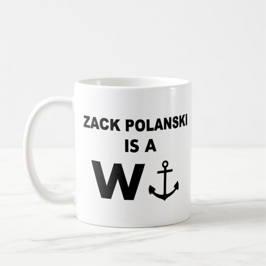 Zack Polanski Conception d'ancre Mug Drôle Minimal (Gauche)