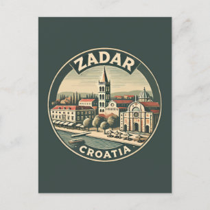 Zadar Kroatië Illustratie Travel Art Badge Briefkaart