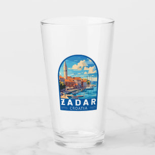 Zadar Kroatië Travel Art Embleem Glas