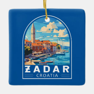 Zadar Kroatië Travel Art Embleem Keramisch Ornament