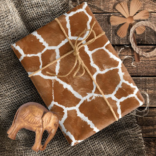 Zadel Bruin Giraffe Huid Patroon ID1152 Cadeaupapier
