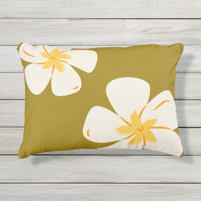 Zadel Bruin & Wit Orchidee accent kussen (Voorkant)