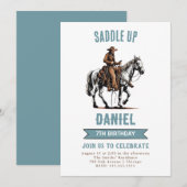 Zadel Cowboy verjaardag op Kaart (Voorkant / Achterkant)