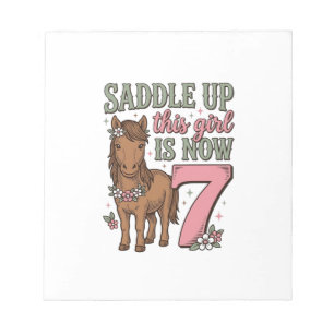Zadel deze meid is nu 7 paard verjaardag shirt notitieblok